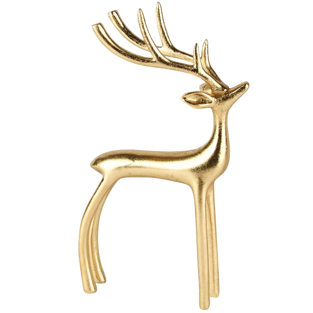 Dekoratief | Hert staand, goud, resina, 13x5x24cm | A255037