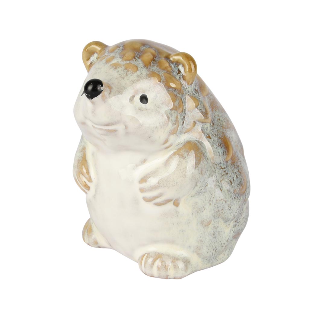 Dekoratief | Egeltje, wit/grijs/beige, porselein, 9x6x9cm | A255101