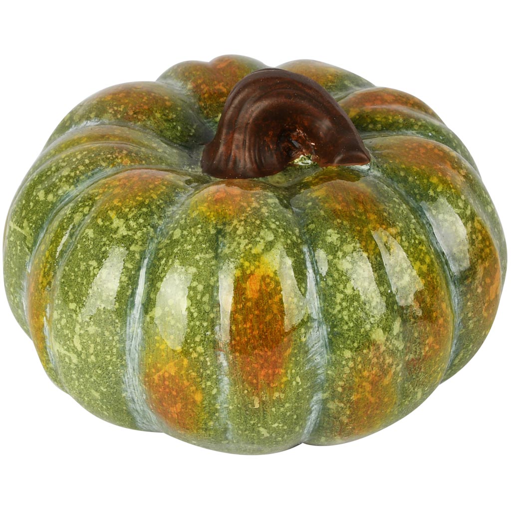Dekoratief | Deco pompoen, groen, keramiek, 16x16x11cm | A255176