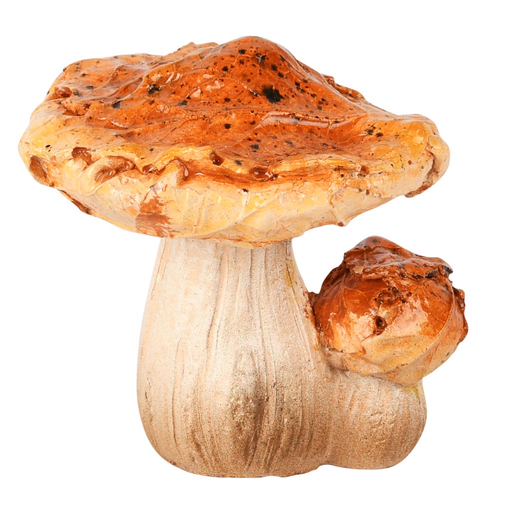 Dekoratief | Duo paddenstoel, oranje, keramiek, 7x7x7cm | A255194