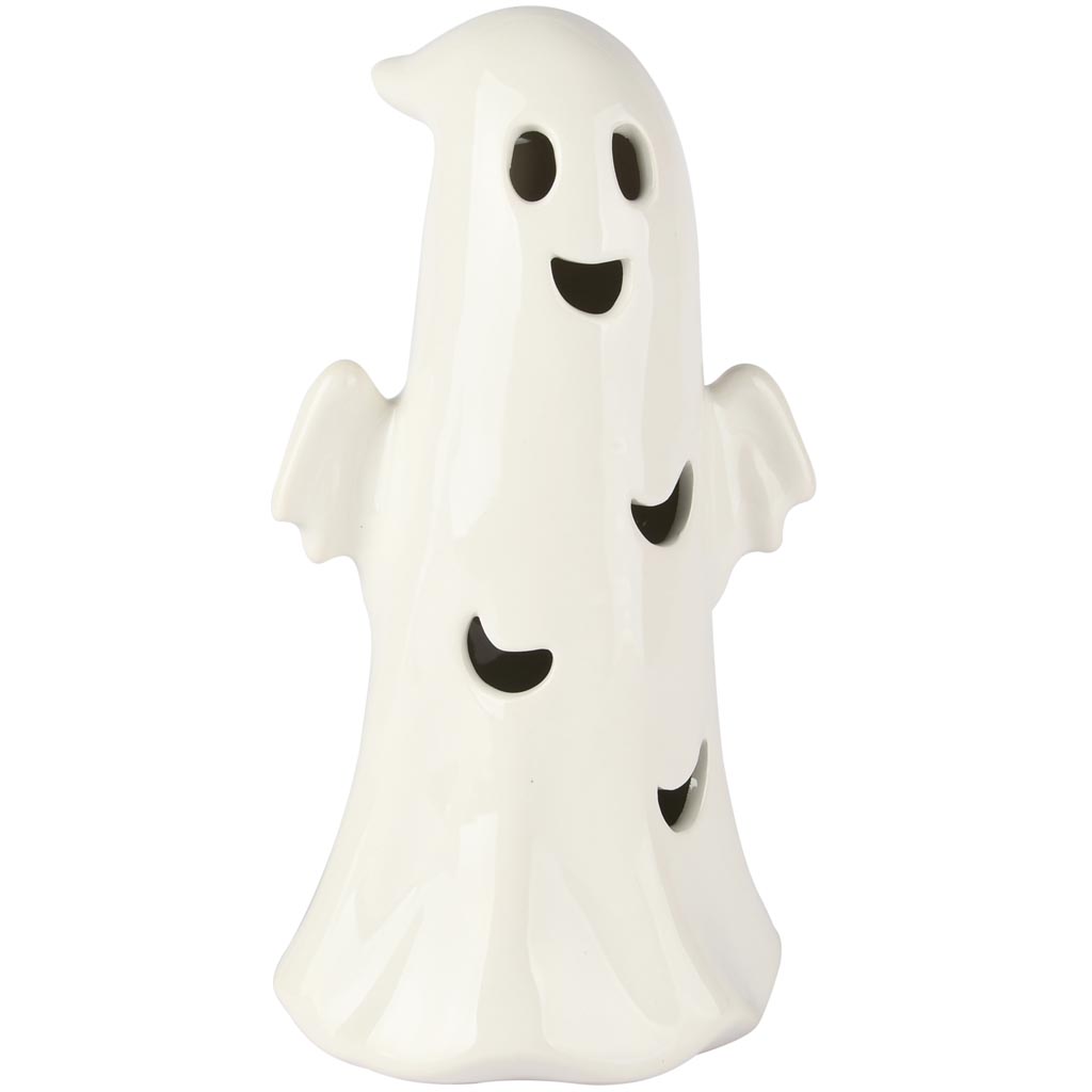 Dekoratief | Spookje, wit, dolomiet, LED, 13x10x23cm | A255374