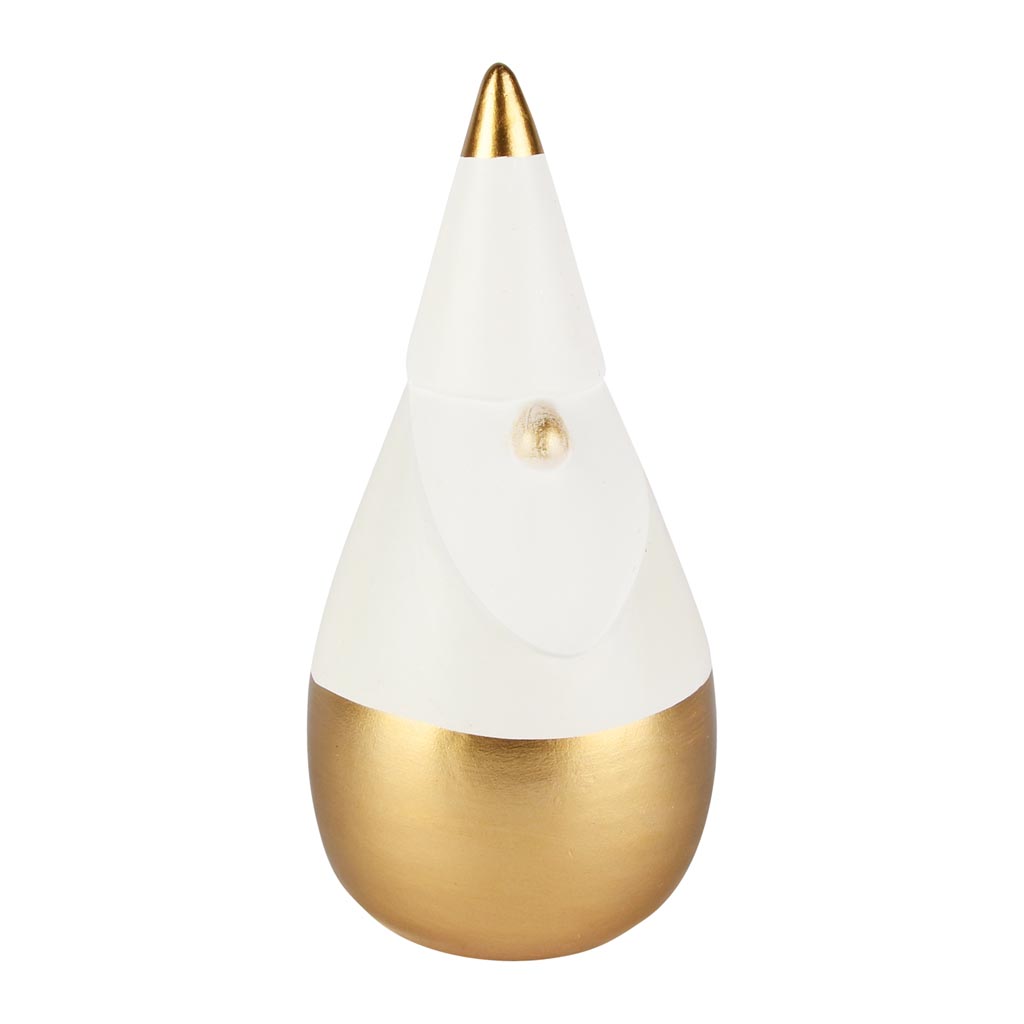 Dekoratief | Santagnoom, goud/wit, TC, 10x10x21cm | A255401