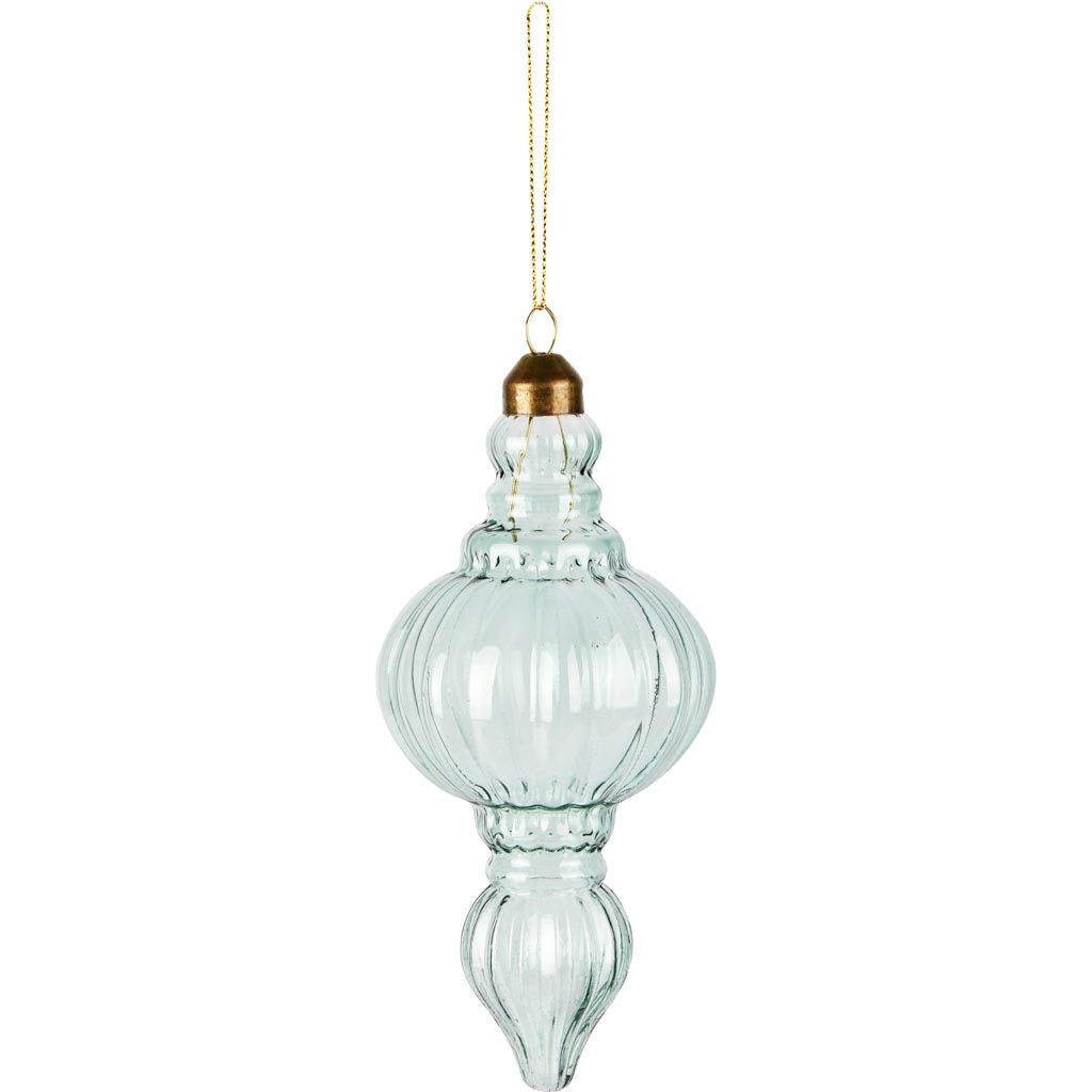 Dekoratief | Hanger ornament, groen, glas, 7x7x16cm | A255496
