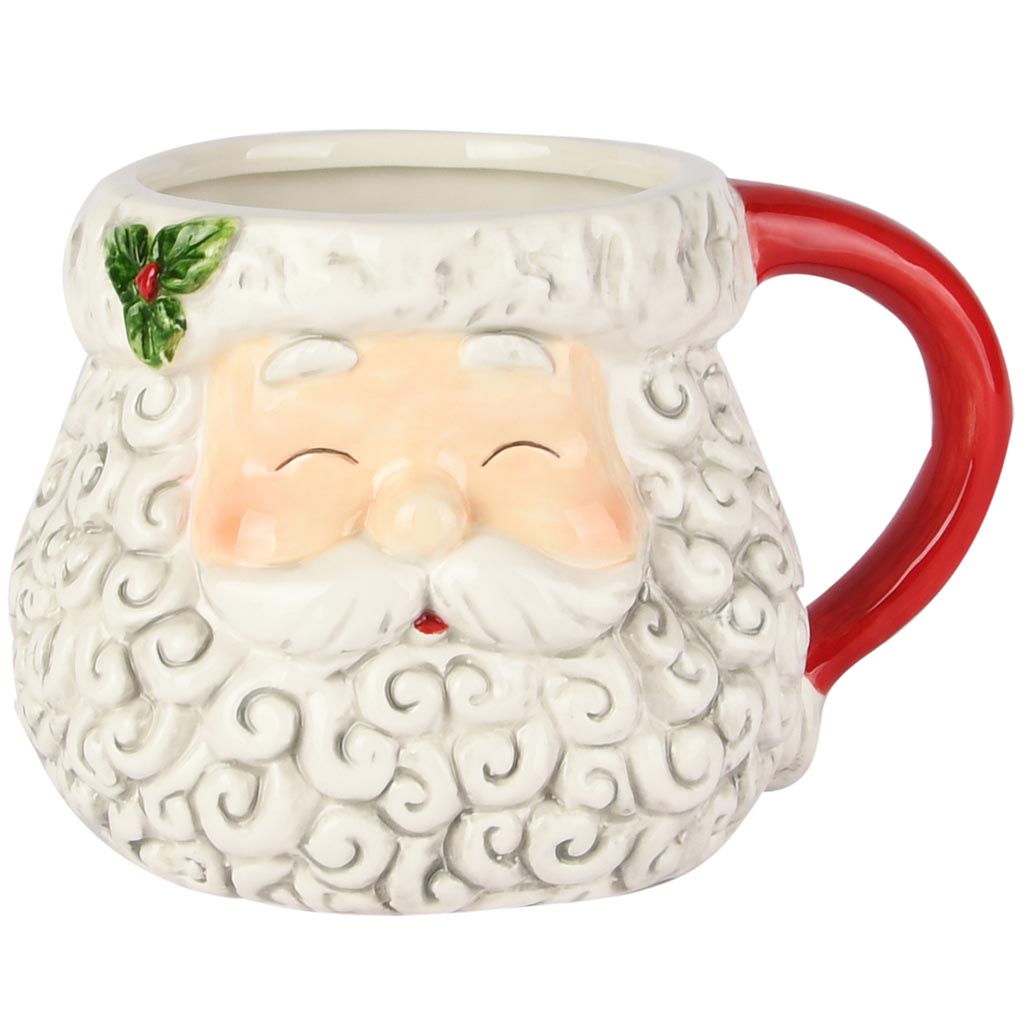 Dekoratief | Mok 'Santa', rood/wit, keramiek, 16x11x10cm | A255625