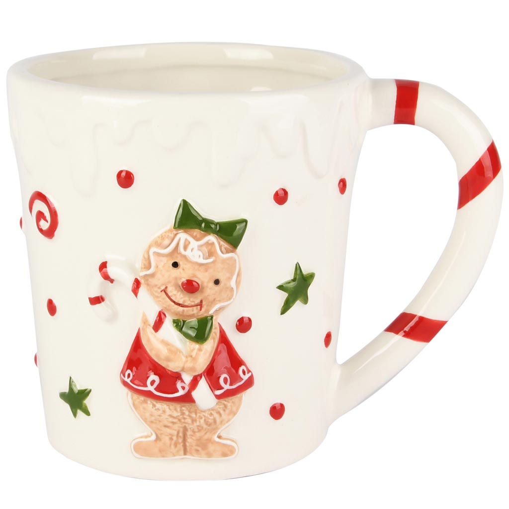 Dekoratief | Mok 'Cookie Love', rood/wit, keramiek, 13x10x10cm | A255627