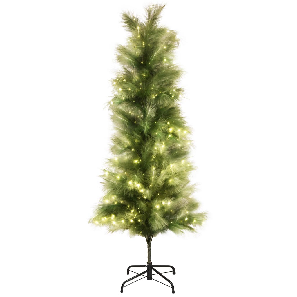 Dekoratief | Decoratieboom 'Royal Feathers', groen, 258 LED, 180cm | A255924