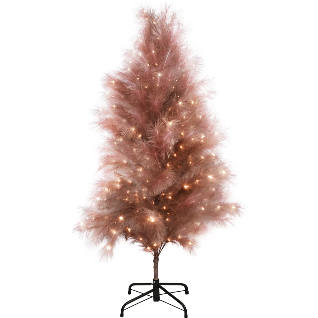 Dekoratief | Decoratieboom 'Royal Feathers', mauve, 211 LED, 150cm | A255927