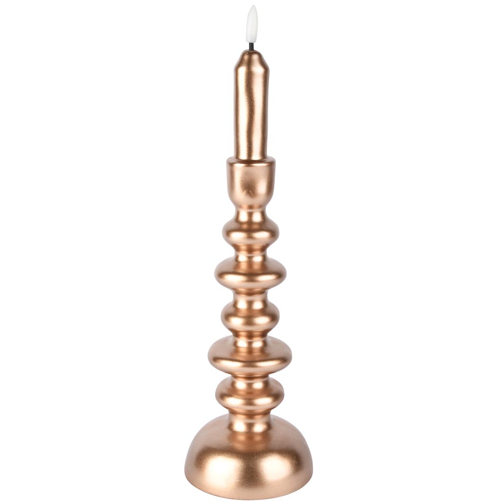 Dekoratief | Kaars 'Girandole', goud, LED, 10x10x32cm | A255939