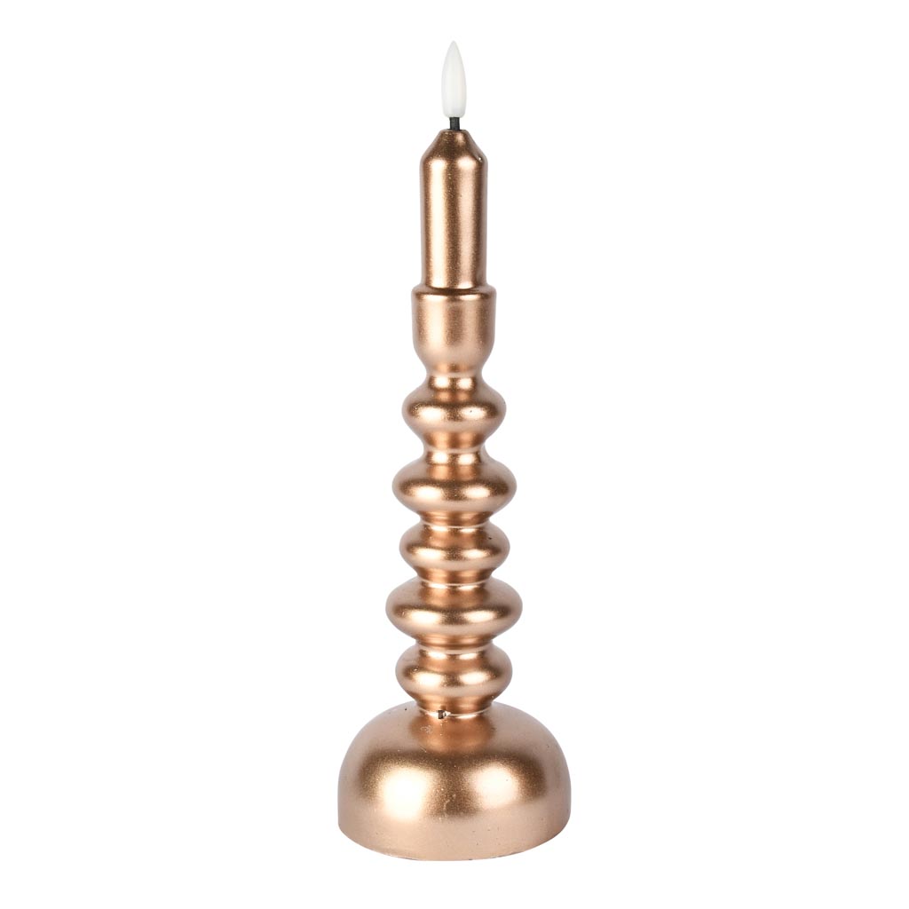 Dekoratief | Kaars 'Girandole', goud, LED, 8x8x24cm | A255940