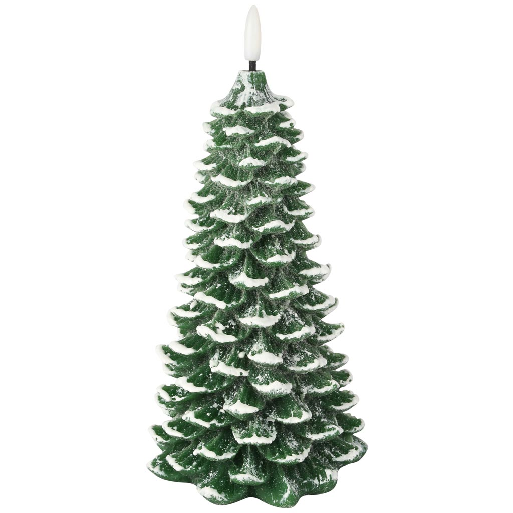 Dekoratief | Kaars 'Christmas Tree', groen, LED, 20cm | A255943