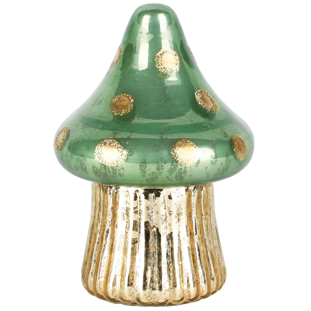 Dekoratief | Paddenstoel geurkaars 'Fancy dots', glas/wax, 11x11x16cm | A258070
