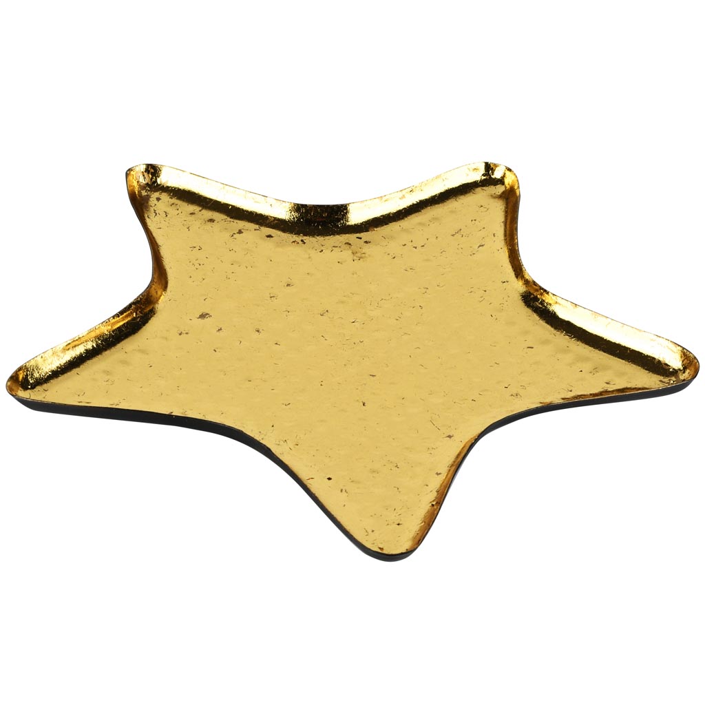 Dekoratief | Schaaltje ster, goud, metaal, 25x25x2cm | A258196