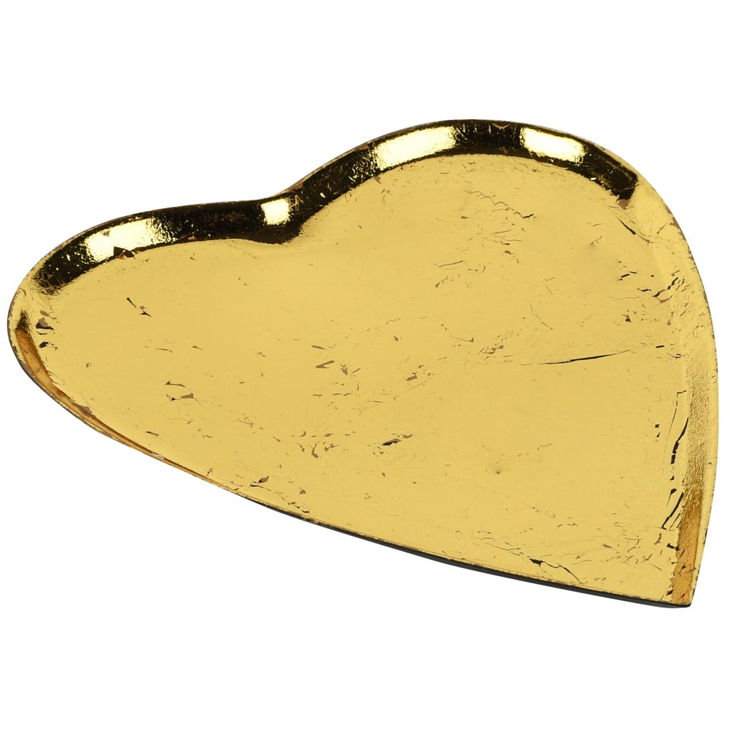 Dekoratief | Schaaltje hart, goud, metaal, 18x17x2cm | A258197