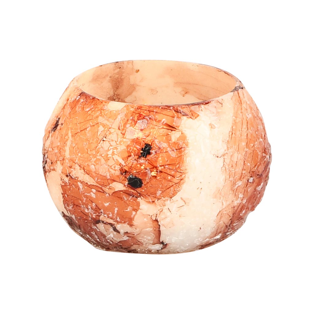 Dekoratief | Theelichthouder 'Peach Cami', glas, 9x9x6cm | A258265