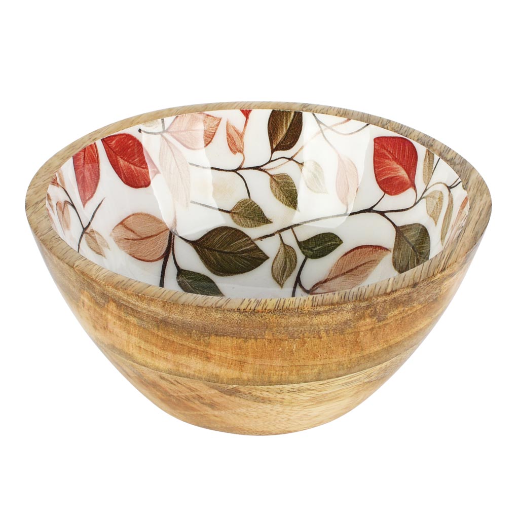 Dekoratief | Bowl 'Leaf Life', naturel, hout, 15x15x6cm | A258415