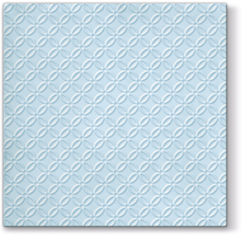 Dekoratief | Pakje 12 servetten 'Insp. mod.,light blue', embossed 33x33cm | A701257