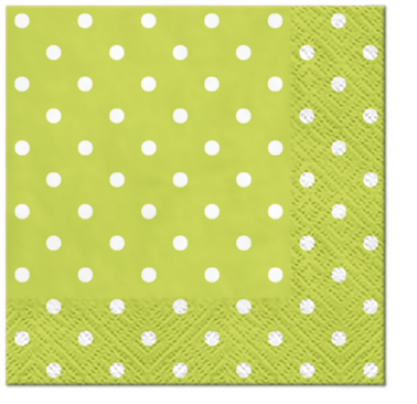 Dekoratief | Pakje 20 servetten 'Dots green' 25x25cm | A701582