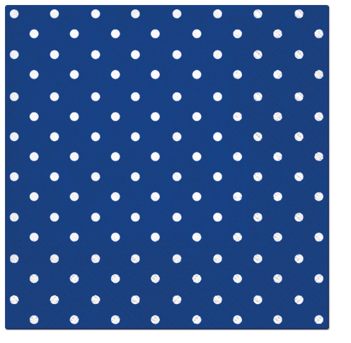 Dekoratief | Pakje 20 servetten 'Dots, blue' 33x33cm | A701606