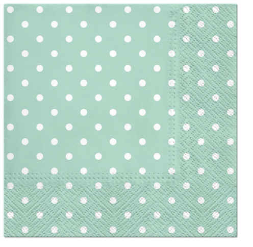 Dekoratief | Pakje 20 servetten 'Dots, mint' 33x33cm | A701612