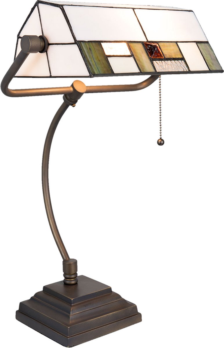 Clayre & Eef   | Bureaulamp Bankierslamp Tiffany 31x30x52 cm E27/max 1x60W | 5LL-5194