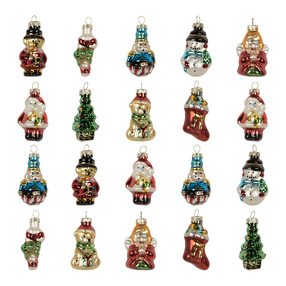 Clayre & Eef | Kersthangers (set 20) Meerkleurig 28x20x4 cm | 6GL5262