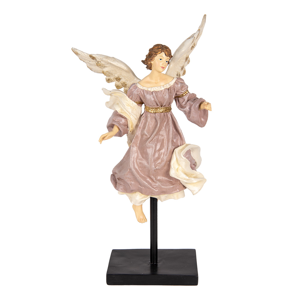 Clayre & Eef | Decoratie Engel Beige Wit 23x21x42 cm | 6PR5599