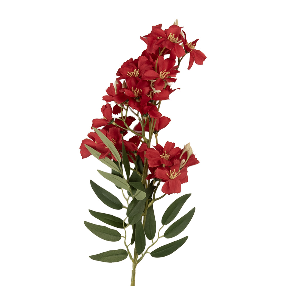 Clayre & Eef | Decoratie tak met bloemen Rood Groen 10x10x72 cm | 5PL0191R