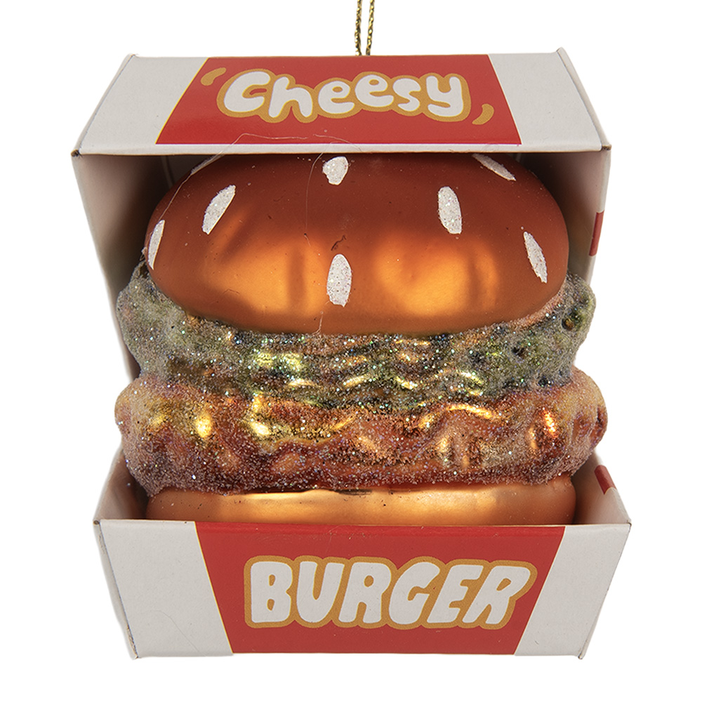Clayre & Eef | Kersthanger Rood Wit 7x7x8 cm | 6GL5247