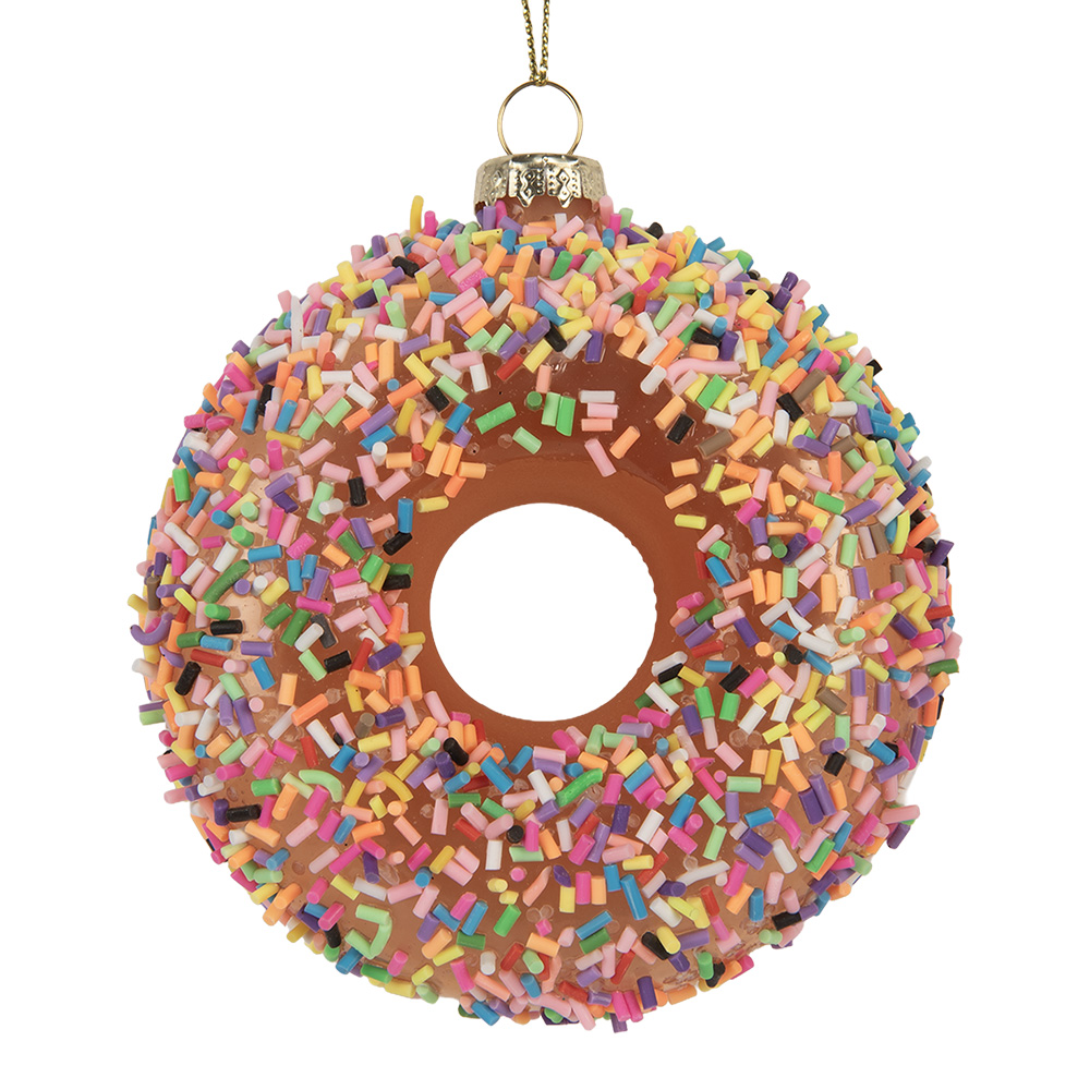 Clayre & Eef | Kersthanger Bruin Roze ø 10x4 cm | 6GL5254