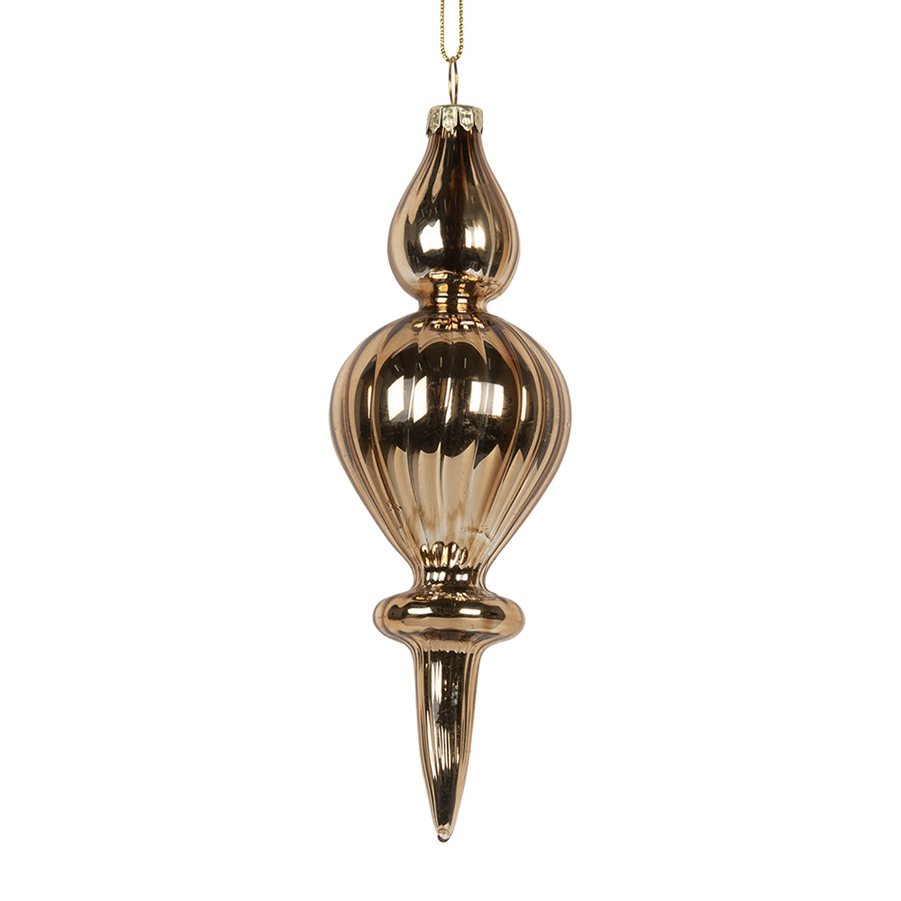 Clayre & Eef | Kerstbal Goudkleurig ø 5x15 cm | 6GL5269