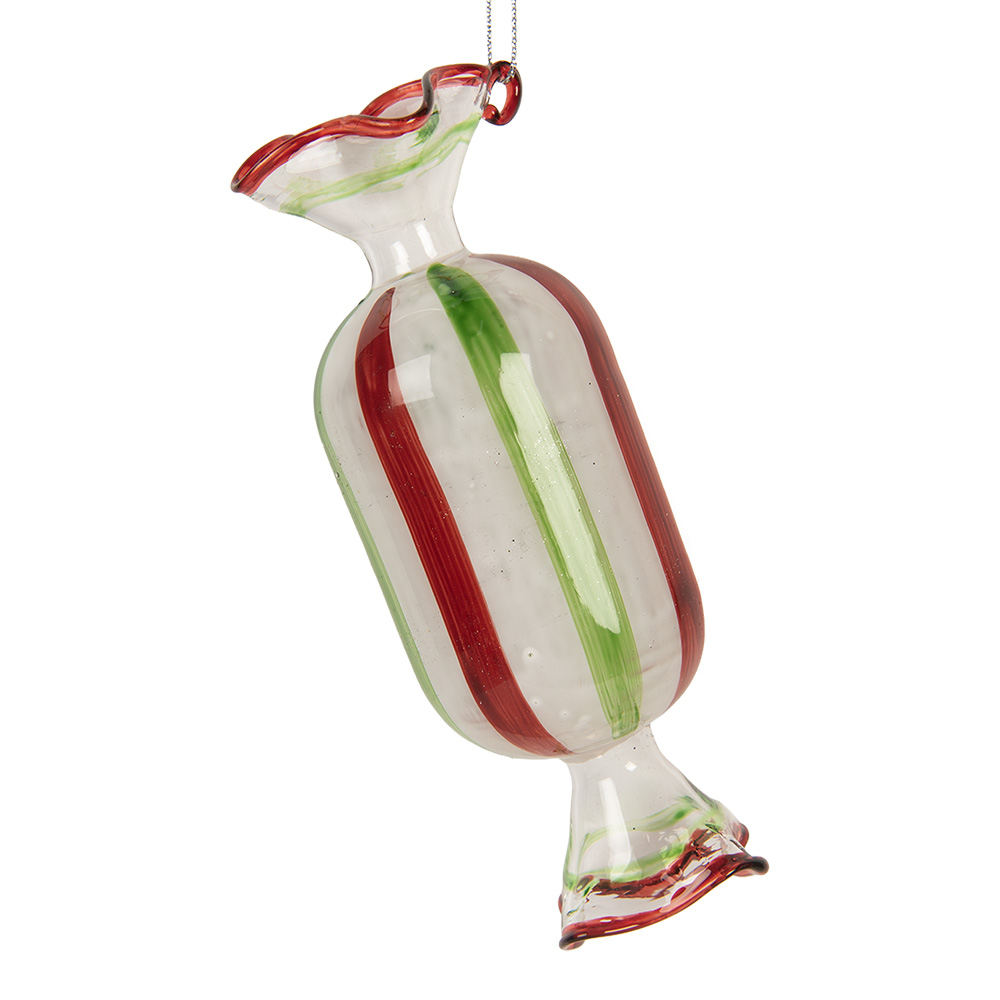 Clayre & Eef | Kersthanger Wit Rood ø 5x13 cm | 6GL5277