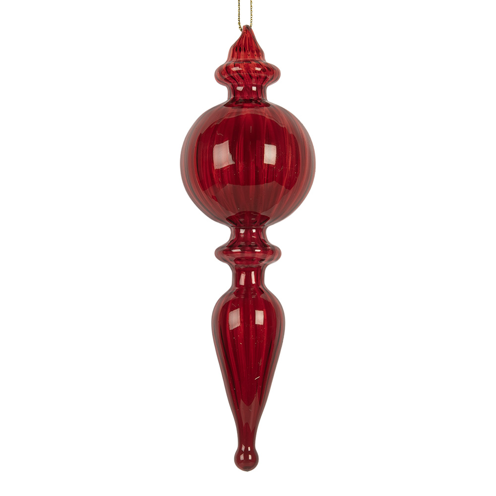 Clayre & Eef | Kerstbal Rood ø 5x17 cm | 6GL5288
