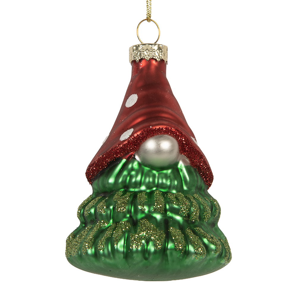 Clayre & Eef | Kersthanger Rood Groen ø 5x9 cm | 6GL5298