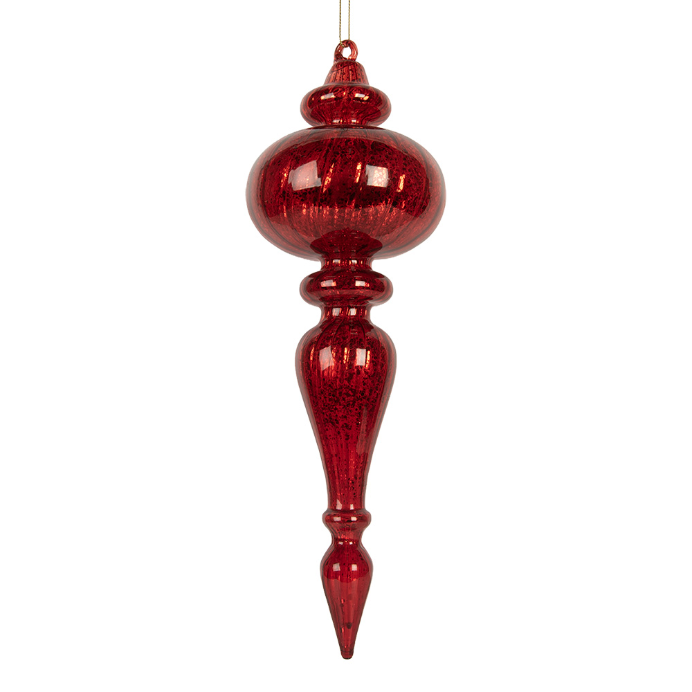 Clayre & Eef | Kerstbal Rood ø 9x28 cm | 6GL5315