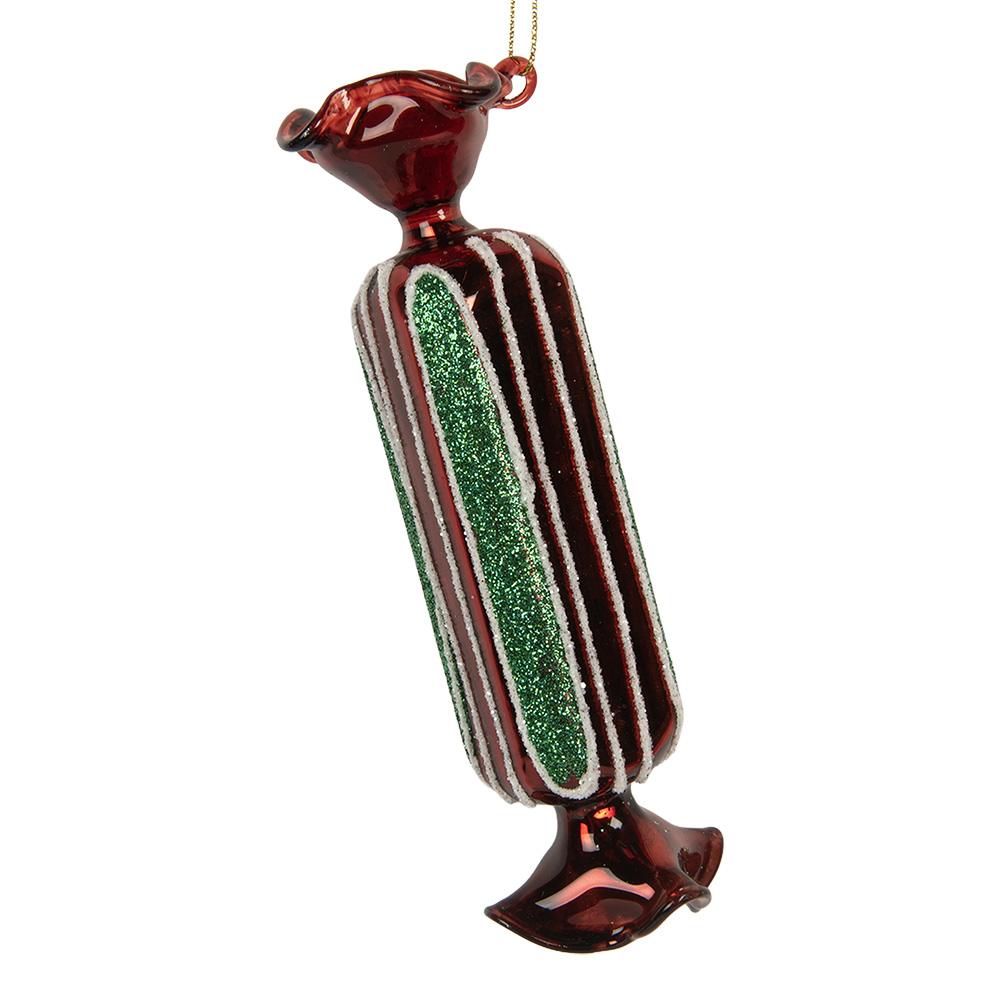 Clayre & Eef | Kersthanger Rood Groen ø 4x15 cm | 6GL5320
