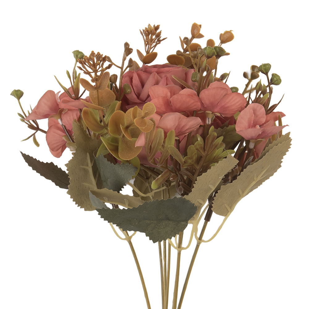 Clayre & Eef | Decoratie tak met bloemen Roze Groen 12x10x29 cm | 6PL0401P