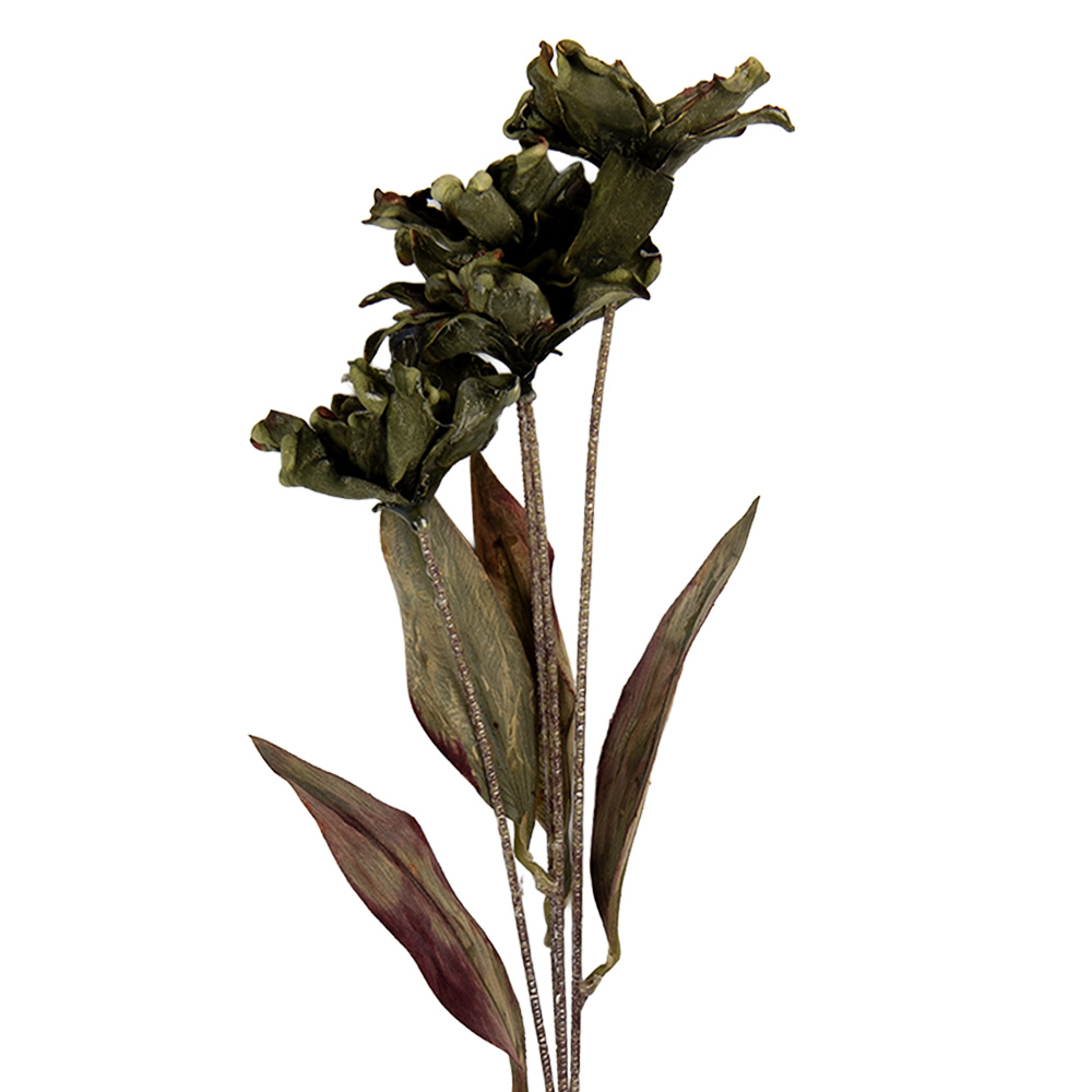 Clayre & Eef | Decoratie tak met bloemen Groen 8x5x60 cm | 6PL0403GR