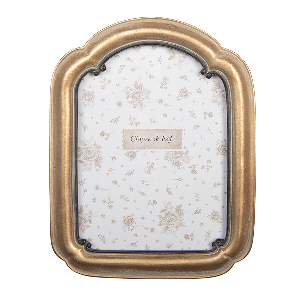 Clayre & Eef | Fotolijst Goudkleurig Bruin 14x2x19 cm / 10x15 cm | 2F1279