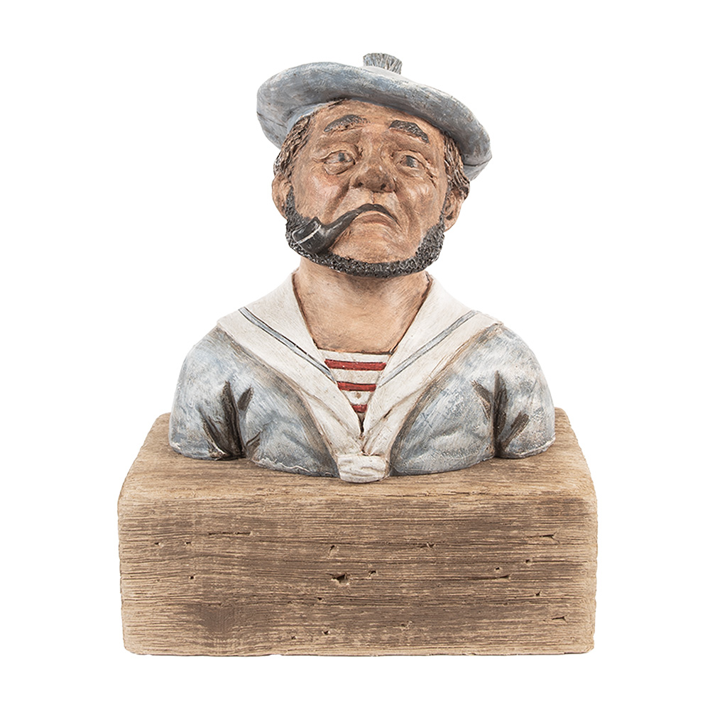 Clayre & Eef | Decoratie Matroos Blauw Bruin 19x11x24 cm | 6H2426