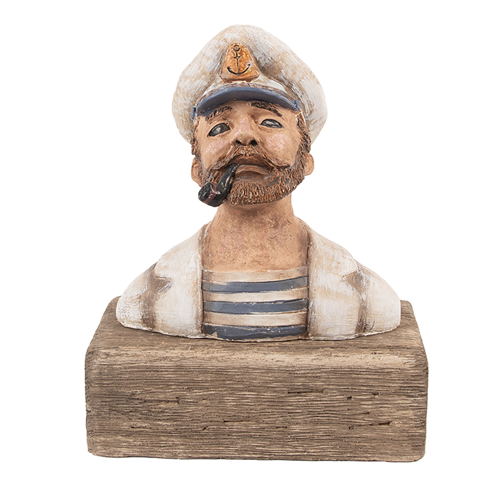 Clayre & Eef | Decoratie Kapitein Beige Bruin 16x8x20 cm | 6H2427