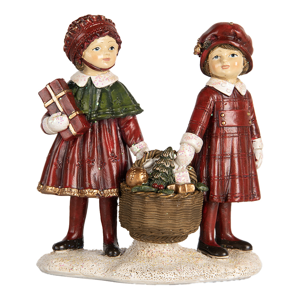 Clayre & Eef | Kerstdecoratie Kinderen Rood Groen 11x6x12 cm | 6PR5678