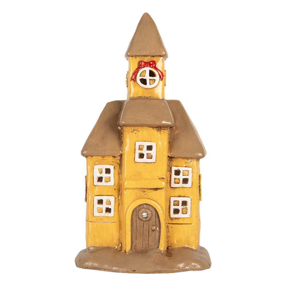 Clayre & Eef | Decoratie Huisje Geel Bruin 23x17x43 cm | 6MG0127