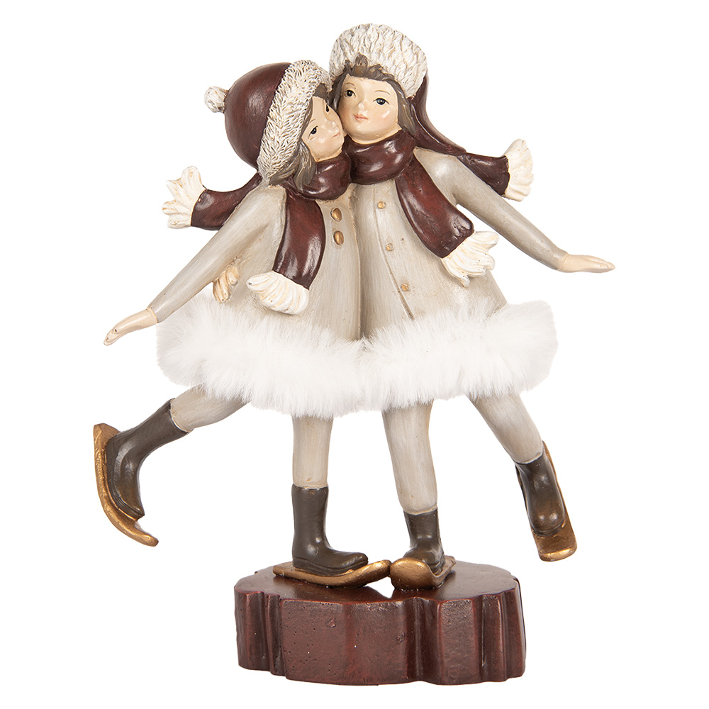 Clayre & Eef | Kerstdecoratie Kinderen Grijs Bruin 15x7x18 cm | 6PR5405