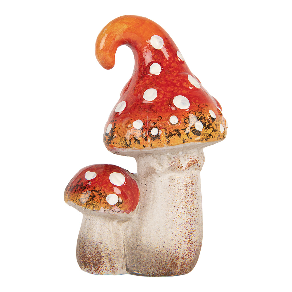 Clayre & Eef | Decoratie Paddenstoelen Rood Wit 8x6x12 cm | 6CE2206