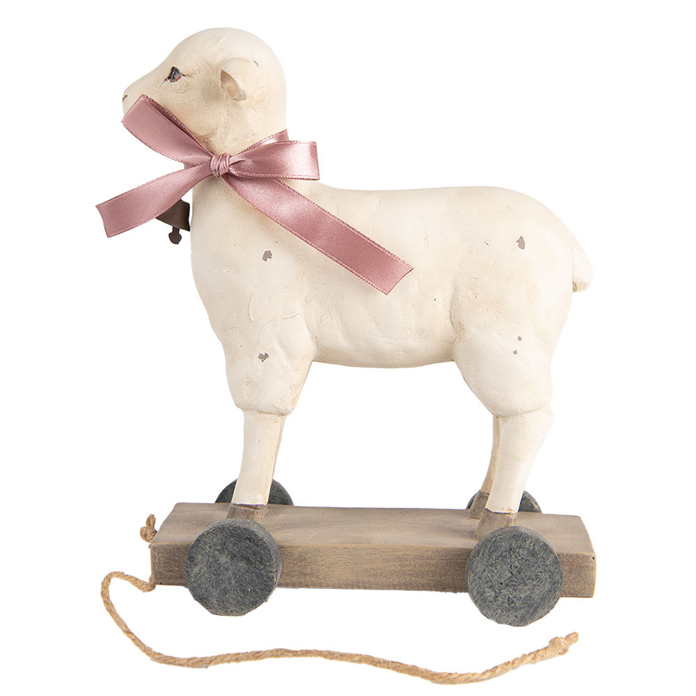 Clayre & Eef | Decoratie beeld Schaap Beige Bruin 17x9x20 cm | 6PR5419
