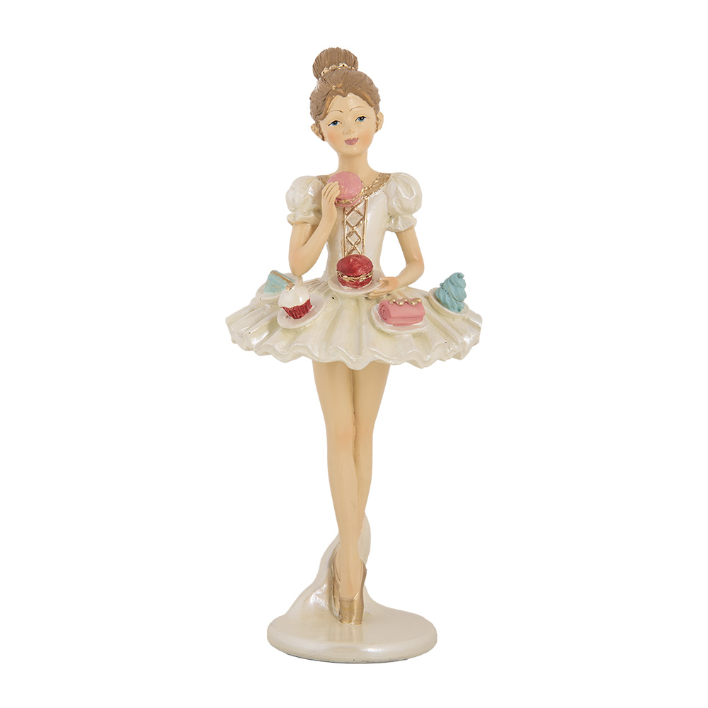 Clayre & Eef | Decoratie Ballerina Wit Beige ø 10x24 cm | 6PR5643