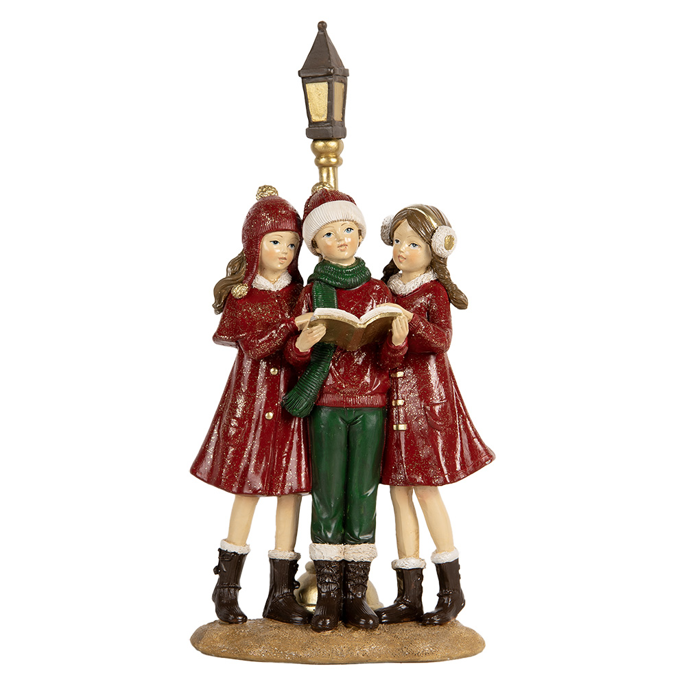 Clayre & Eef | Decoratie Kerstkoor Rood Groen 14x9x28 cm | 6PR5681