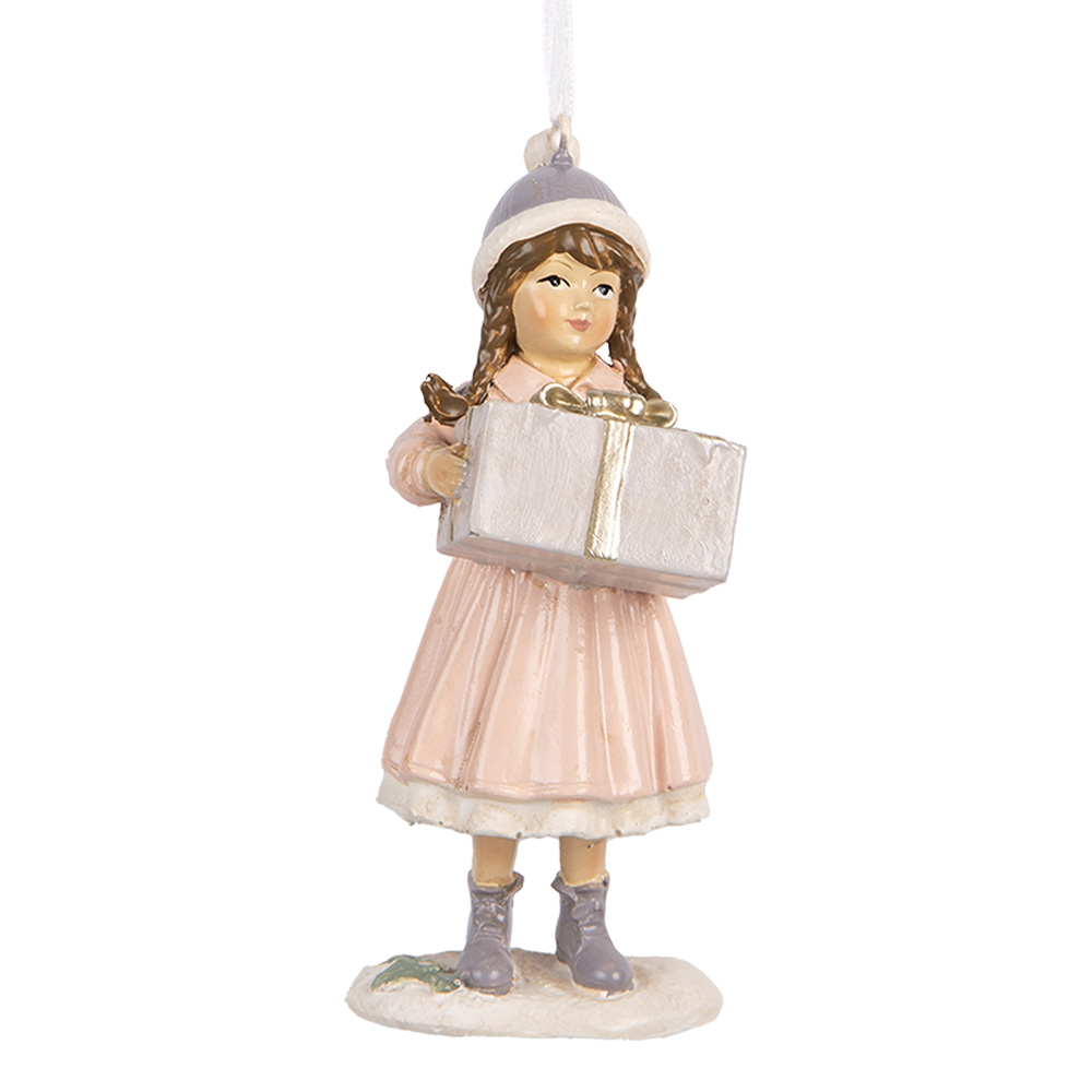 Clayre & Eef | Decoratie hanger Kind Roze 5x5x11 cm | 6PR5654