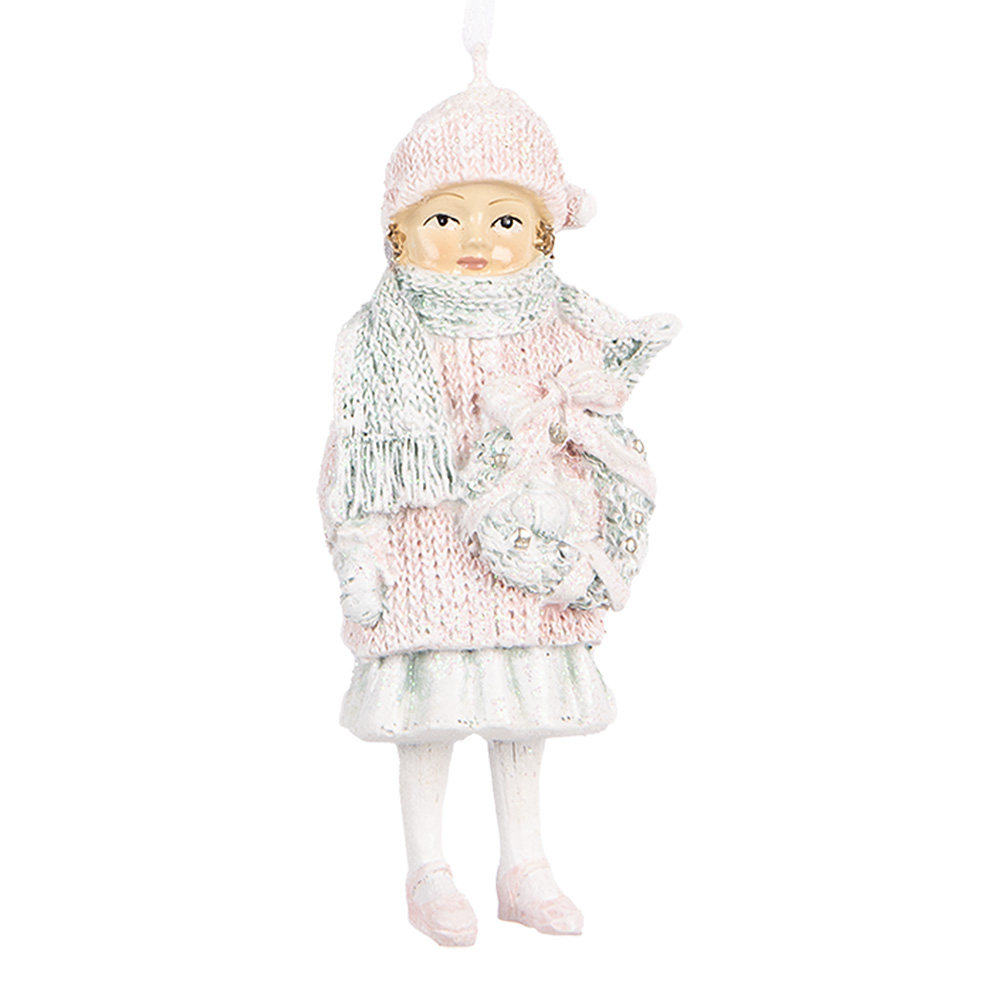 Clayre & Eef | Decoratie hanger Kind Roze Groen 5x4x11 cm | 6PR5659