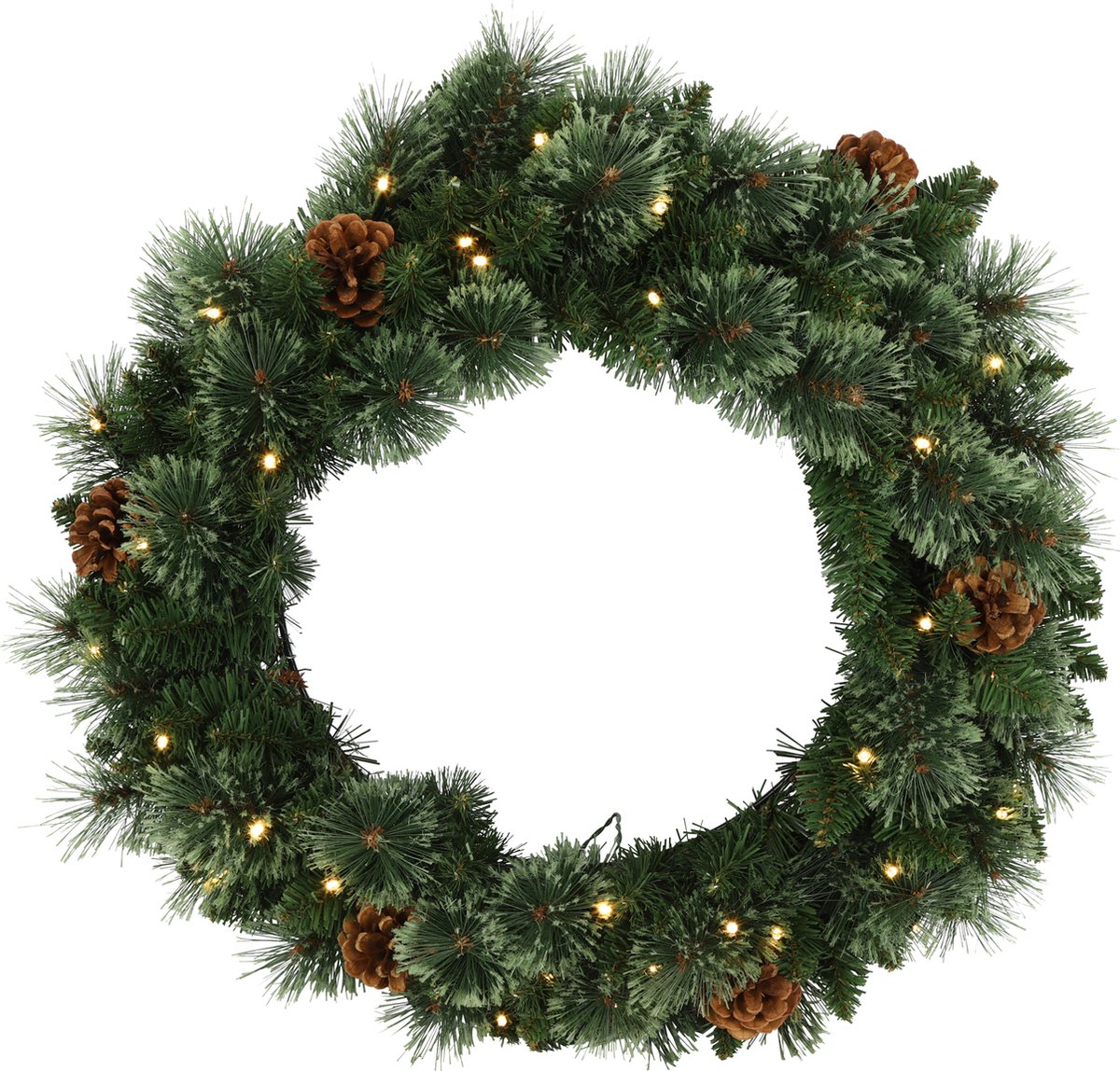 Kerstkrans LED Pinus groen dennenappels met timer  60 cm  815402 | Home Sweet Home |  Stoer & Sober Woonstijl